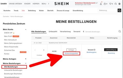 shein rücksendung wie lange